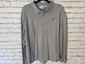 LACOSTE SPORT Mens Grey Long Sleeve Polo Shirt Size 7 XXL - Picture 1 of 3