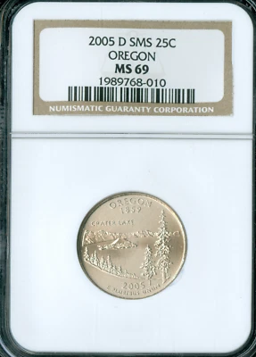 2005 D OREGON STATE QUARTER NGC MS69 SMS FINEST GRADED  * - Image 1 of 2