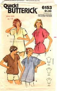 Butterick Sewing Pattern Women's TUNIC TOP 6153 Sz 6/8 UNCUT - Picture 1 of 3