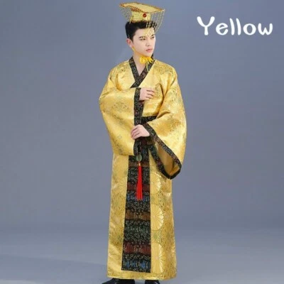 Para Hombres Hanfu Disfraz Emperador Performance Traje Juegos con disfraces Fiesta Traje Tang Chino Foto 1 de 4