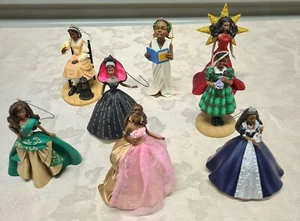 Bellissimo set di 8 decorazioni natalizie Hallmark afroamericane Barbie Addy - Foto 1 di 21