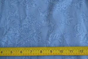 By 1/2 Yd, Vintage, Blue Floral on Blue Quilt Cotton, N398 - Picture 1 of 4