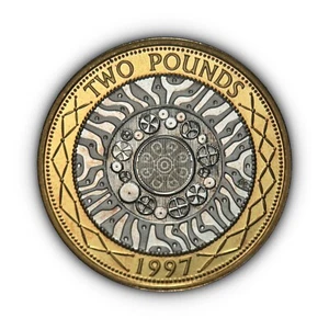 GREAT BRITAIN. 1997, 2 Pounds, Silver - Shoulder of Giants Frosted Proof Piéfort - Picture 1 of 7