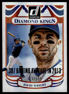 2014 Donruss #15 David Wright Diamond Kings Stat Line Season /307 New York Mets