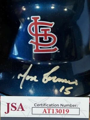 JOSE FERMIN ST LOUIS CARDINALS ROOKIE SIGNED MINI BATTER HELMET BASEBALL JSA COA - Image 1 of 4