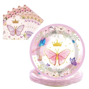 50 Pack Paper Plates and Napkins Birthday Party Decorations 25 * 7inch Party ... - Picture 1 of 7