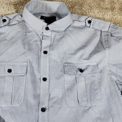 Structure Men's Long Sleeve Dress Slim Fit Shirt Medium Geometric - Image 1 of 4