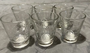 Lot Of 6 Calvert Reserve Clear Shot Glasses Vintage - Picture 1 of 10