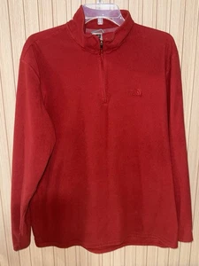 The North Face Sweater Mens XL Red Quarter Zip Fleece Pullover Sherpa Lined - Picture 1 of 5