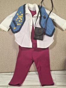 American Girl Puppenkleidung 1995 lila Hose Shirt Denium Weste Mix and Match - Bild 1 von 8