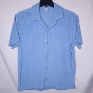 Urban Outfitters Frottee Hemd Herren Medium Schieferblau Jacquard - Bild 1 von 11