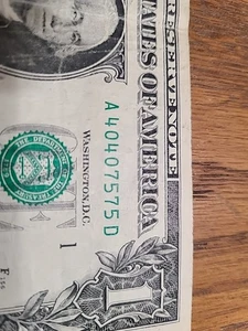 40407575. $1 FRN Fancy Repeater Serial Number.   Twin Set Doubles. - Picture 1 of 3