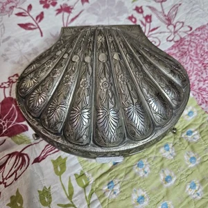 Zimbalist Thorens? Shell Musical Jewelry Seashell Nickel Silver Plated on Brass - Picture 1 of 11