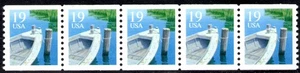 Tira de barco de pesca U S Scott 2529C de 5 MNH - Imagen 1 de 1