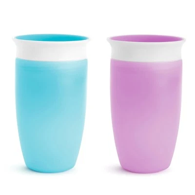 	Paquete de 2 tazas Munchkin Miracle 360 para niños pequeños a prueba de derrames de 10 oz azul/púrpura	 Foto 1 de 4