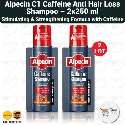 Shampooing anti-chute à la caféine Alpecin C1 250 ml - effet épaississant - 2LOT - Photo 1/2