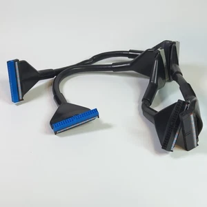 2x Black Rounded IDE PATA Cable Master Slave HDD DVD - Picture 1 of 3