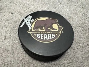 WASHINGTON CAPITALS TERIK PARASCAK SIGNED HERSHEY BEARS LOGO HOCKEY PUCK COA - Picture 1 of 3