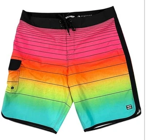 Billabong Board Shorts Recycler 73 Pro Men’s 34 Ombré Rainbow Swim Trunk Stretch - Picture 1 of 13