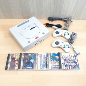 Sega Saturn console Japan White bundle with 5 Games & 2 controllers tested