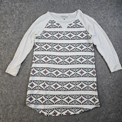 Топ-пендлтон женский маленький белый юго-запад ацтекский с бриллиантовым принтом рукав 3/4 кружево - Изображение 1 из 4