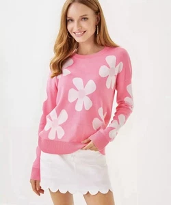 Maglione Lilly Pulitzer rosa floreale taglia XL - Foto 1 di 6