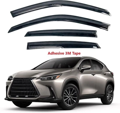 WindowVisors Rain Guard Wavy Mugen Style Fit Lexus NX200t 15-2017 NX300h 15-2021 - Image 1 of 4
