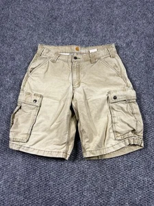 Carhartt Shorts Adult 33 Beige Cargo Canvas Carpenter 10” Workwear Mens - Picture 1 of 8