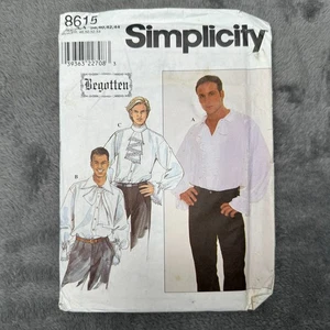 Simplicity Pattern 8615 Mens Renaissance Pirate Poet Shirt Sz 38-44 Reenactment - Picture 1 of 6