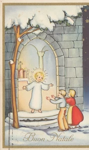 CARTOLINA *74 AUGURI-FESTE BUON NATALE AUGURI BUON ANNO REGALI VIAGGIATA 1938 - Imagen 1 de 2