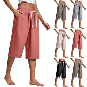 Women's Wide Leg Pants With Pockets Lightweight High Waisted Caual Loose - Picture 1 of 27