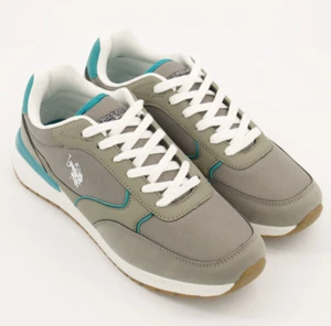 NUEVO Y GENUINO - EE. UU. Polo Assn. Zapatillas informales grises - talla UK 10 - Imagen 1 de 5