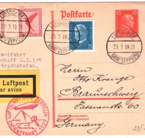 GERMANY Card 1929 ZEPPELIN Air Mail Super *ORIENTFAHRT* PYRAMIDS Cachet KZ46 - Picture 1 of 10