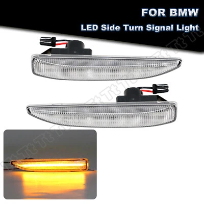 For 2002-08 BMW E65 E66 745i 750i 760i LED Front Side Marker Signal Lights Clear - Изображение 1 из 4