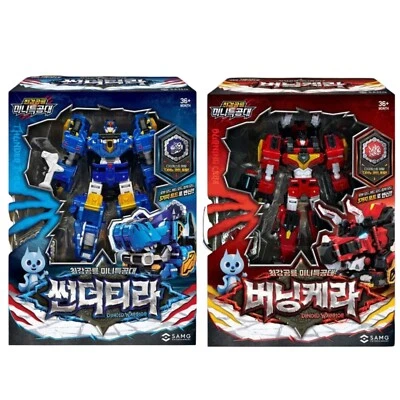 2025 Miniforce Dinoid Warrior BURNING KERA + THUNDER TYRA Transformer Robot Toy - Image 1 of 4
