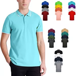 Paquete de 4/6 polos para hombre conjunto multipack manga corta piqué top camiseta volquete - Imagen 1 de 24