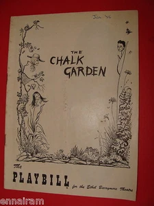 1956 NY Playbill Chalk Garden Siobhan McKenna Fritz Weaver Gladys Cooper - Picture 1 of 2