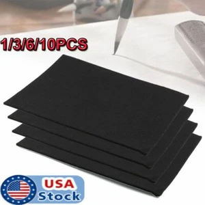 1~10PCS Felt Fabric Adhesive Sheets Black Multipurpose Sticky Glue Velvet Sheet - Picture 1 of 12