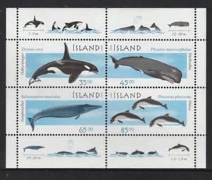 MAMÍFEROS MARINOS ISLANDIA 1999 - Ballenas, Marsopas - Hoja/Bloque Miniatura MNH - Imagen 1 de 1