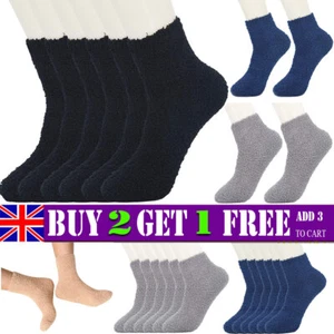 Floor Socks Winter Warm Coral Fleece Men Gift Fluffy Soft Fuzzy Home Sleep Socks - Picture 1 of 20
