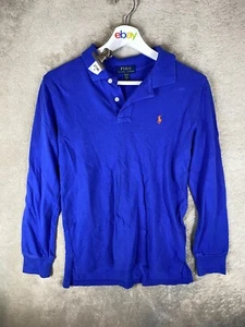 Polo Ralph Lauren Polo T-Shirts Top Size M Boys Kids Blue Long Sleeve - Picture 1 of 9