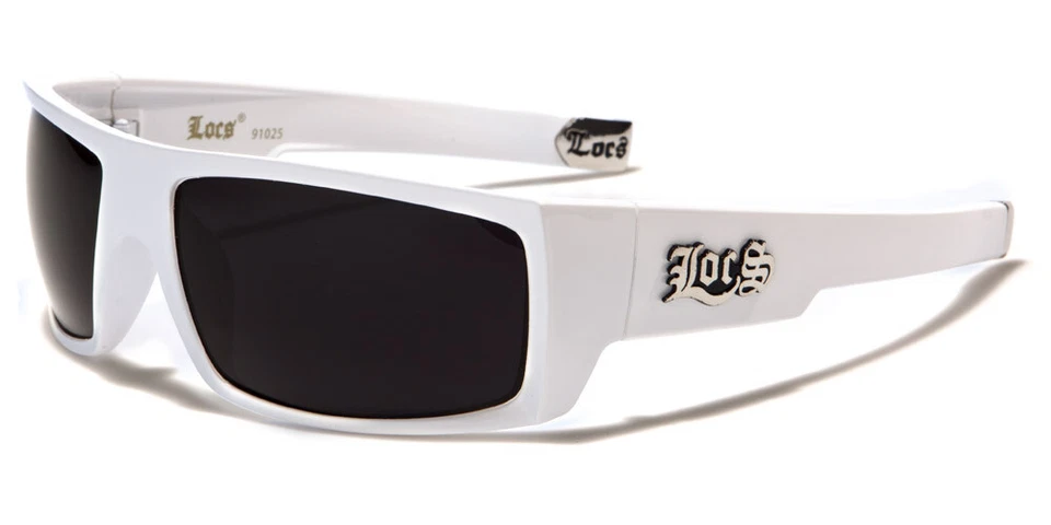 Locs White Rectangular Wrap Sunglasses (LOC91025-WHT), UV400, *NEW* *FREE Ship* - Image 1 of 1