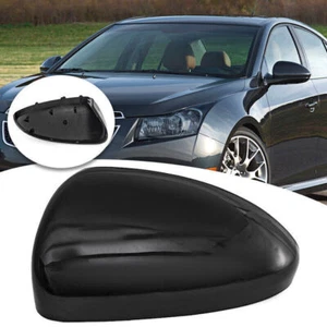 Left For 2009-2013 Chevrolet Cruze Rearview Mirror Cover Cap Shell Housing Black - Picture 1 of 8