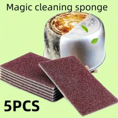 5pcs Emery Magic Wipe Pot Bottom Cleaning Descaling Sponge for Kitchen-NEW - Image 1 of 4