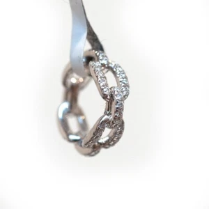 Ciondolo DAVID YURMAN New Stax piccola catena maglia oro bianco 18 carati e diamanti - Foto 1 di 8