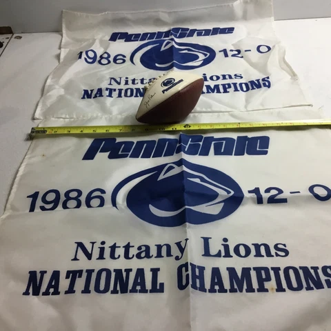 2 Penn State Nittany LIONS Flags 1986 National Champions 12-0 Football Souvenir Cover