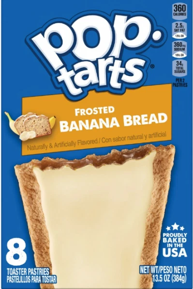 KELLOGG'S POP TARTS 'Banana Bread' Tostapane Pasticcini 384 gr Originale USA