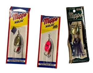 Juego de 3 señuelos Mepps Aglia Spinner vintage de metal deportivo para pesca - Imagen 1 de 3