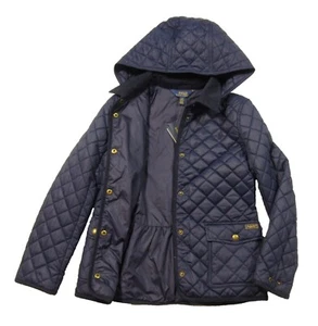 Polo Ralph Lauren Girls Navy Water Resistant Quilted Detachable Hood Down Jacket - Picture 1 of 6