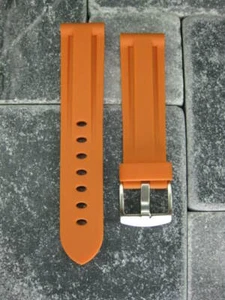 Nuevo 20 mm naranja PU correa de goma banda de buceo 18 mm hebilla de lengua OMEGA 20 - Imagen 1 de 5